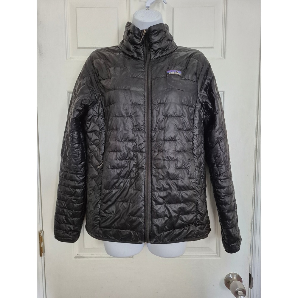 Patagonia Womens Micro Puff Jacket Black Full Zip Insulated 84070 FA19 Small
